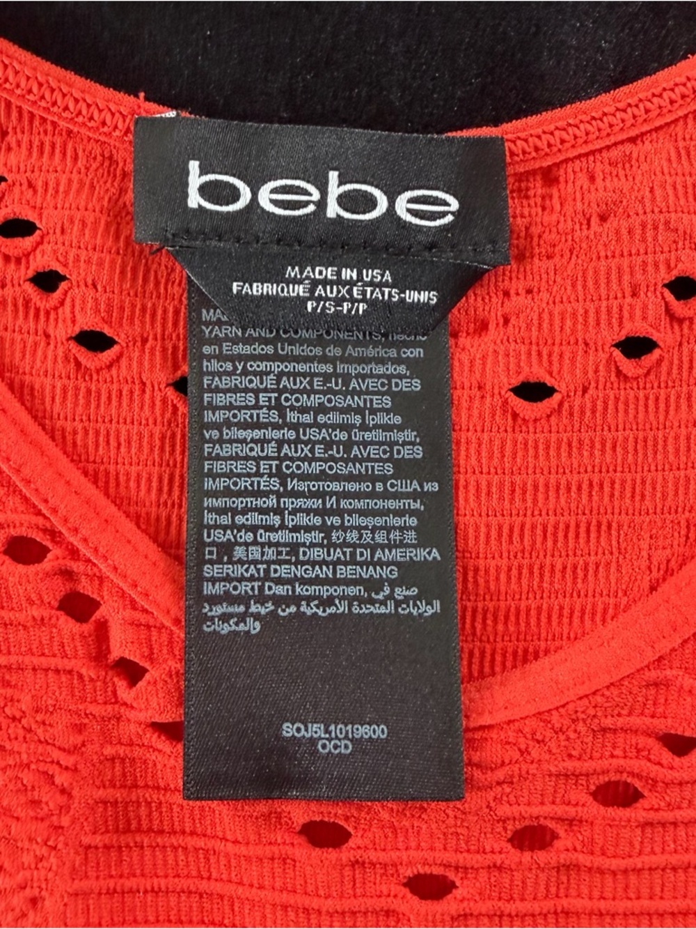 bebe Bright Orange Sleeveless Bodycon Mini Dress Size PS - Picture 3 of 5